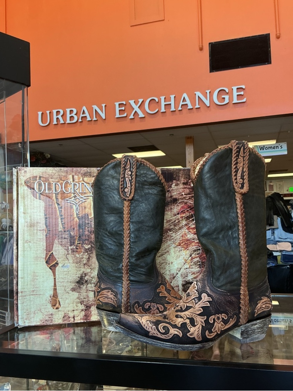 Old Gringo Sonia Black and Brown Floral Leather Western Boots